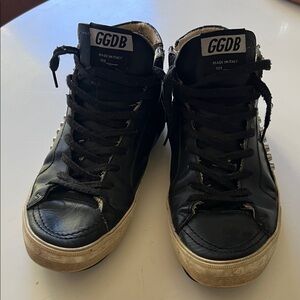 Golden Goose GGDB Black High-Top Sneakers with studs 8.5